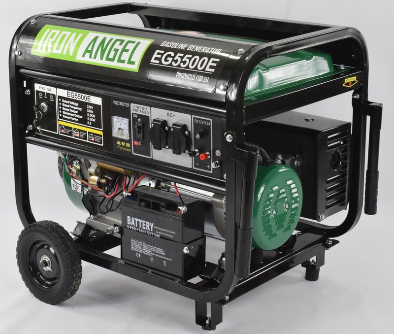 Генератор бензиновий IRON ANGEL 1 фаза (220В), 5,2кВт, (EG5500E)